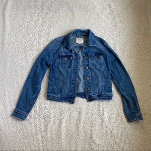 Distressed jean jacket